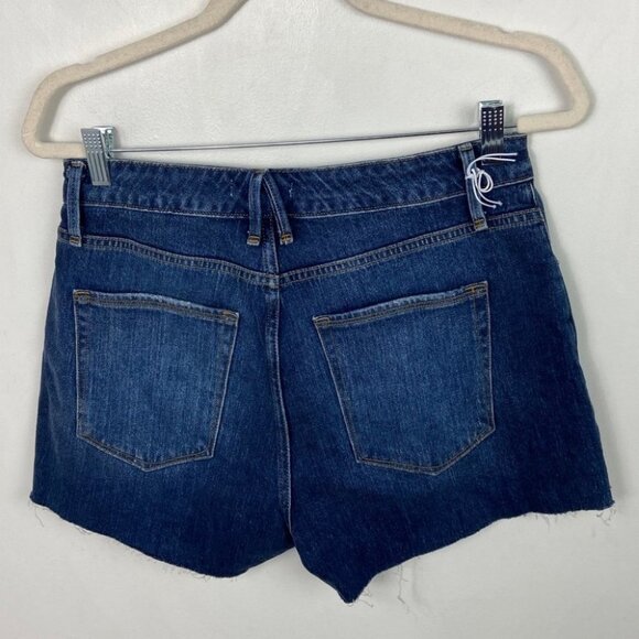NEW Good American Cut Off Denim Shorts Size 29 Style # GCOS991C High Rise Short - Picture 12 of 13